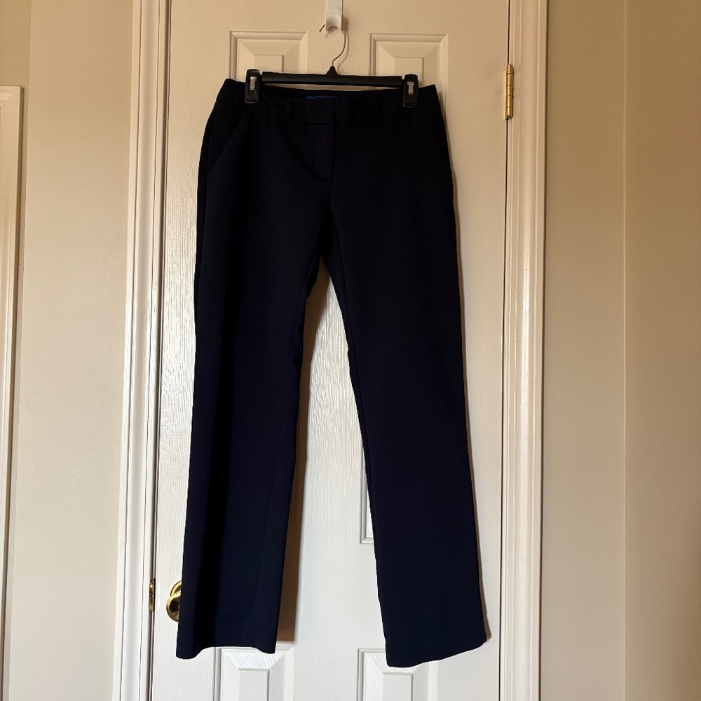 Apt 9 Size 6 Navy Torie Mid Rise Straight Leg Pants - Picture 2 of 6